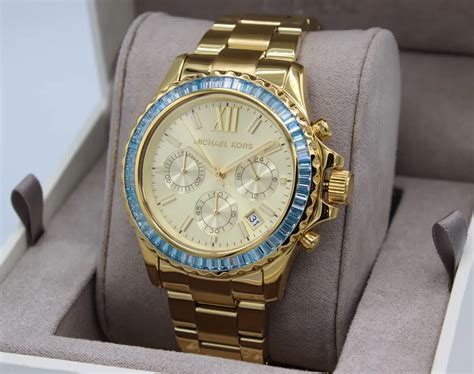 michael kors silver chronograph watch with stones|Michael Kors iced out watch.